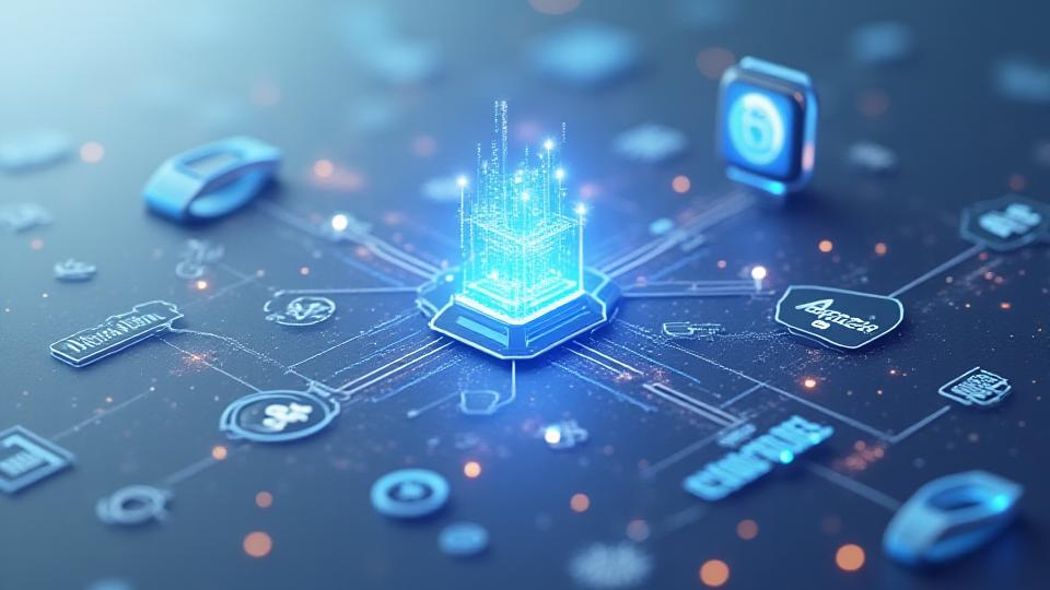 Animazione visiva che mostra wearable come smartwatch e anelli intelligenti che inviano dati verso il logo di Arazzo Salus, simboleggiando la connessione e l'analisi dei dati.